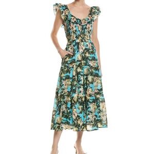 Ro’s Garden Tuscany Midi Dress Olga Blue XS NWT!